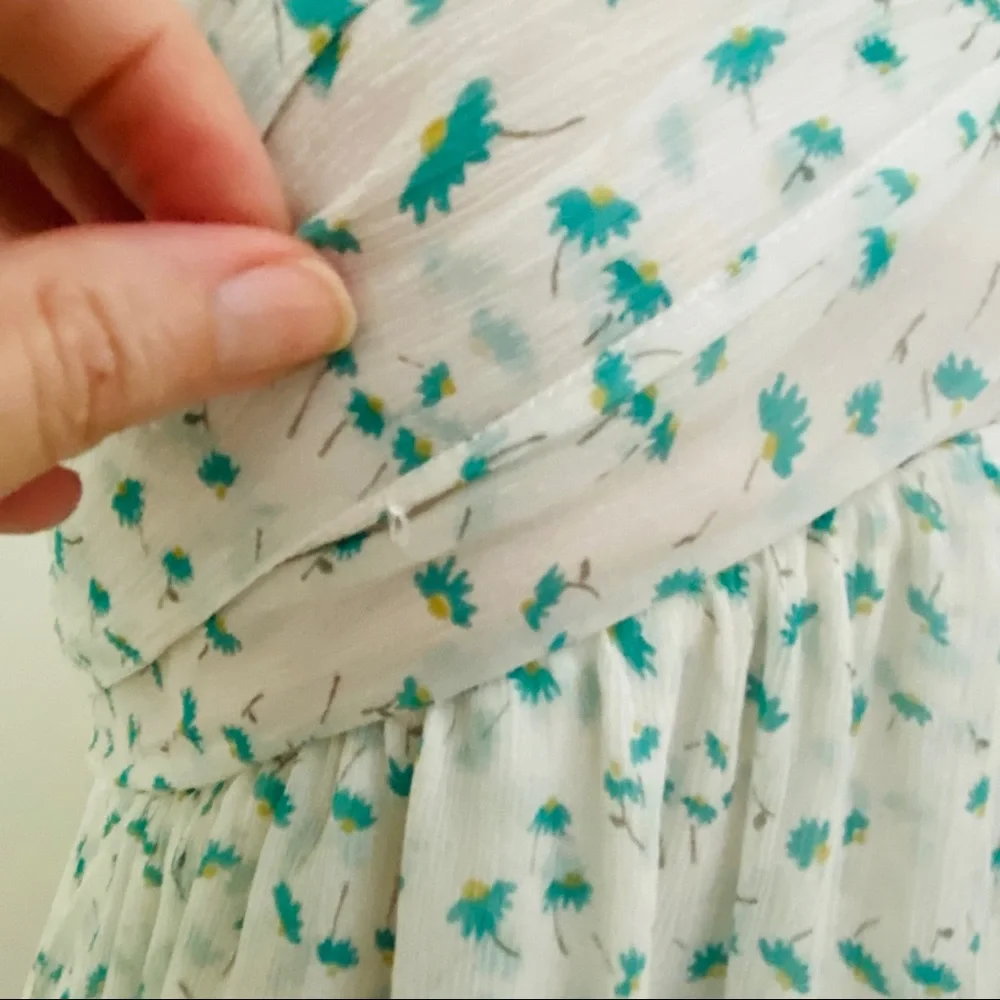J. Crew Silk Chiffon Floral Trellis High Low Maxi Dress (size 8)